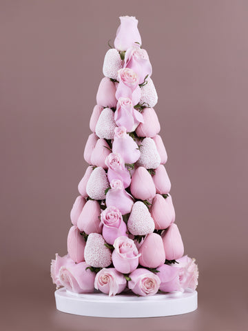 Pretty in Pink Strawberry Tower